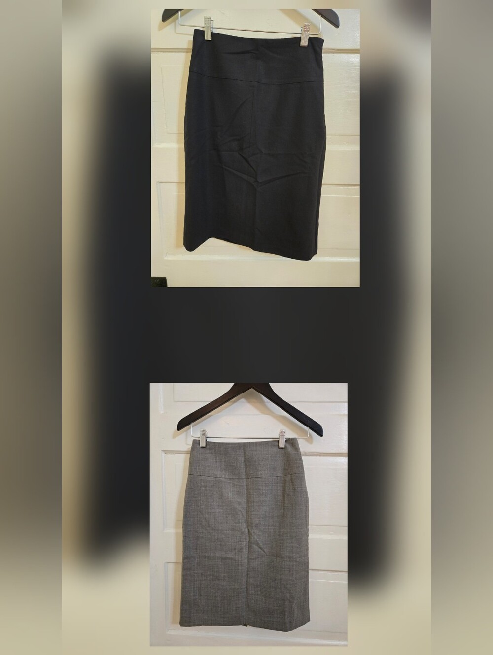 Bundle Pack of Two Classic Black and Gray Pencil Skirts - Banana Republic SIZE 0